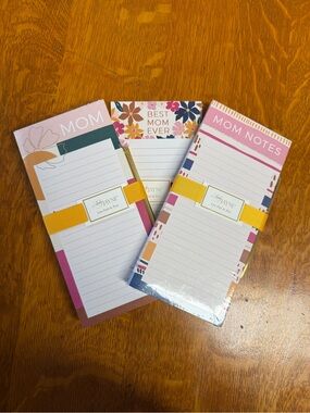 3 Mom Notes Notepads/Pen Trios - Floral & Pink Designs 300 Sheets